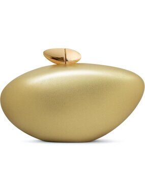 Women's Leather Gold Tortoise Shell Acrylic Clutch Purse Gold Evening Handbag